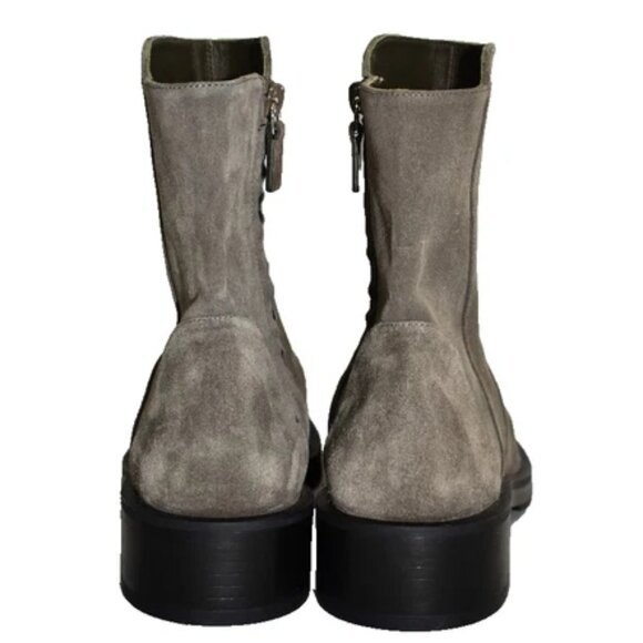 $650 STUART WEITZMAN 5050 Bold Zip Bootie STACKED BLOCK CHARCOAL SUEDE 6.5 (MG5) - Picture 6 of 8